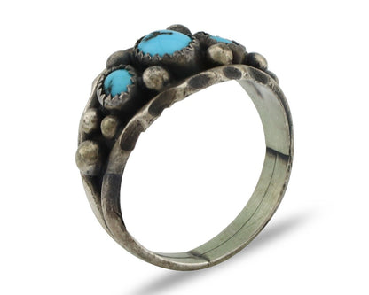 Navajo Ring 925 Silver Turquoise Artist Signed E SkyStone Creations C.80's