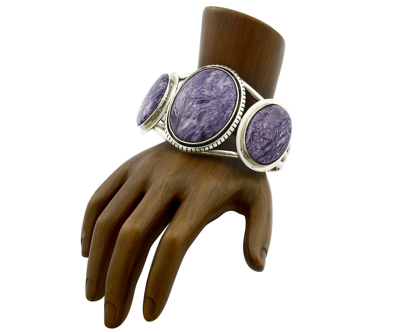 Navajo Charolite Cuff Bracelet .925 Silver Melissa Kazzie C.80's