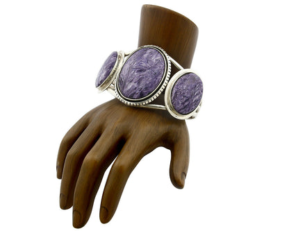 Navajo Charolite Cuff Bracelet .925 Silver Melissa Kazzie C.80's