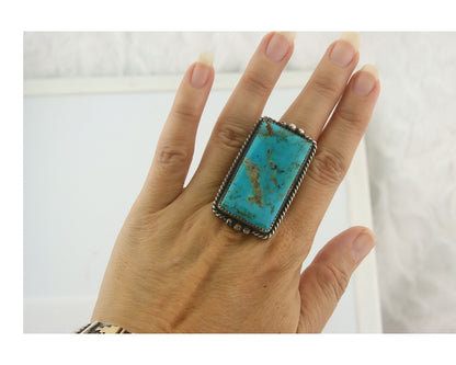 Vintage Ring 925 Sterling Authentic Turpen's Pawn Vault Turquoise Size 10