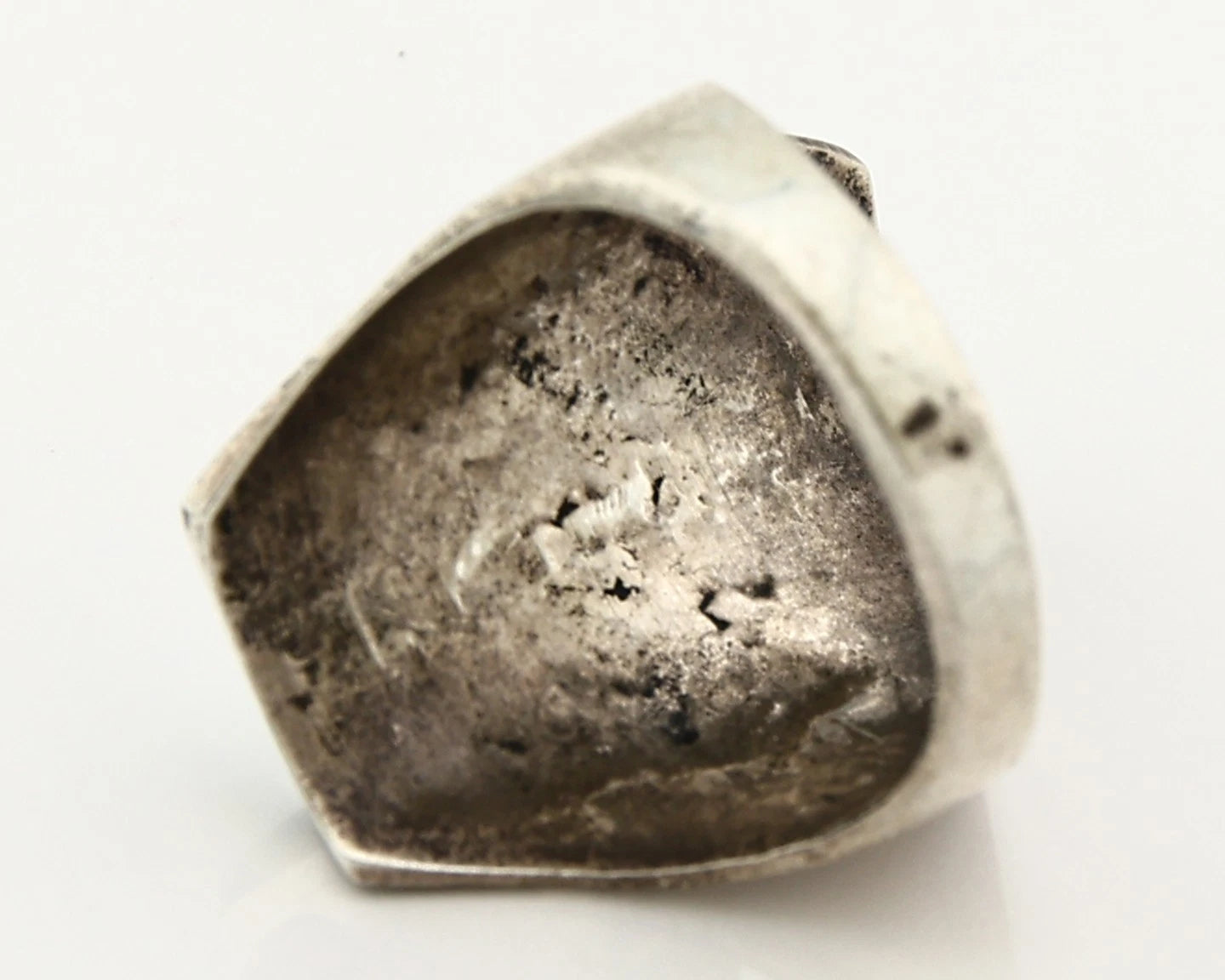 Men Zuni Ring Sterling Silver Natural Gemstone Vintage Handmade Size 12.25