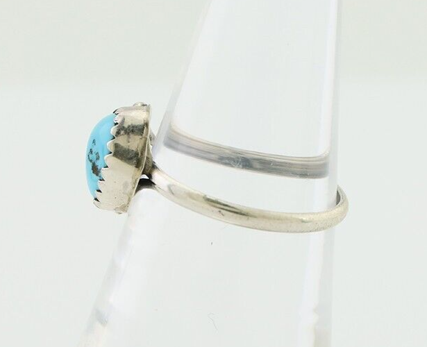 Navajo Ring 925 Silver Sleeping Beauty Turquoise Native American Artist C.80's