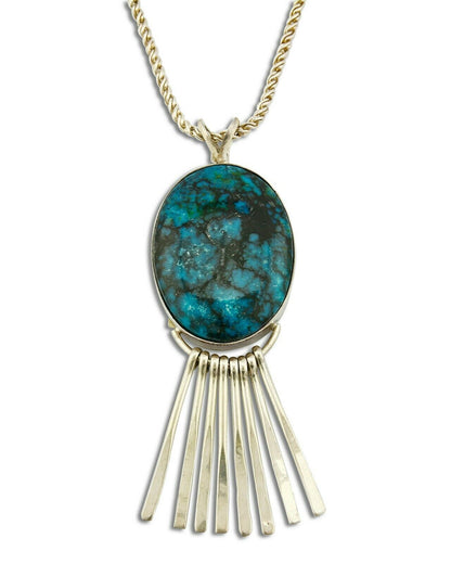 Navajo Artist Handmade Unique .925 Silver Turquoise Necklace