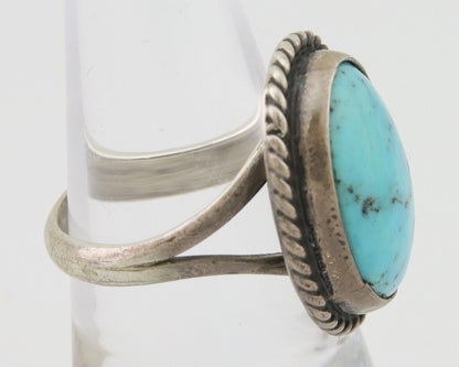 Navajo Handmade Ring 925 Silver Natural Turquoise Native Artist C.80's