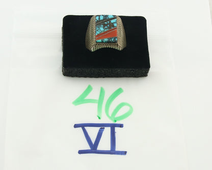 Vintage Zuni Ring 925 Sterling Authentic Natural Gemstone Signed M Size 9.5