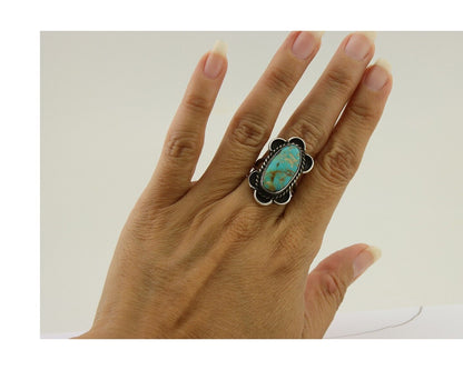 Navajo Handmade Ring 925 Silver Turquoise Native Artist C.80's