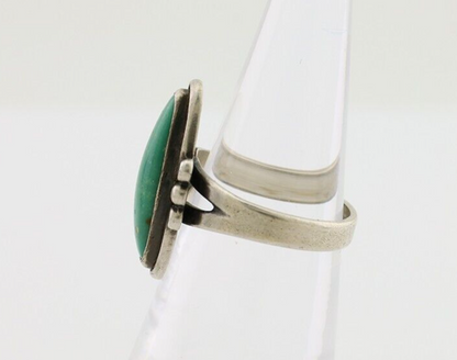 Navajo Ring 925 Silver Natural Kingman Turquoise Bell Trading Post C.80's