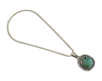 Navajo Necklace 925 Silver Natural Turquoise Artist Signed Mike Begay C.80's