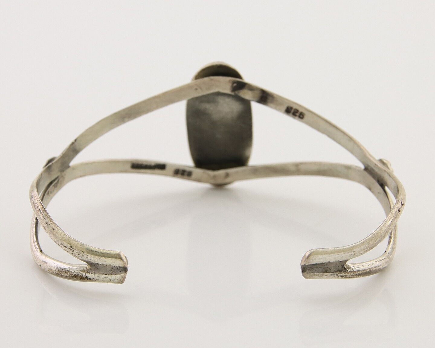 Navajo Hand Stamped Cuff Bracelet Turquoise 925 Silver Native American Artist