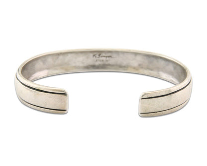 Navajo Bracelet 925 Silver & 12k Yellow Gold Filled Signed Thomas Singer C.80's