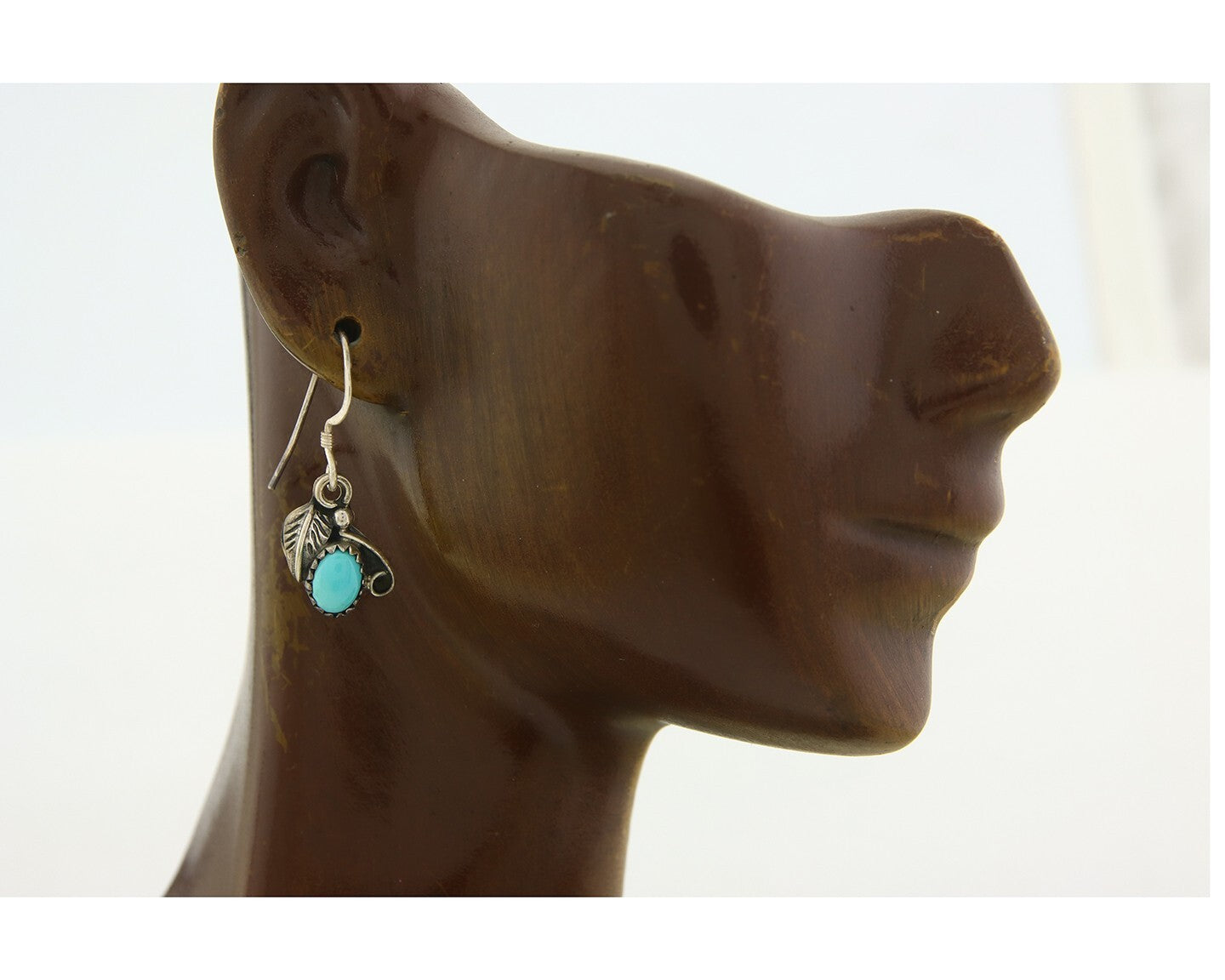 Navajo Earrings 925 Silver Natural Turquoise Native American Artist C.80's