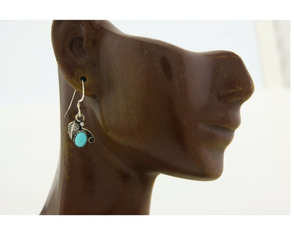 Navajo Earrings 925 Silver Natural Turquoise Native American Artist C.80's