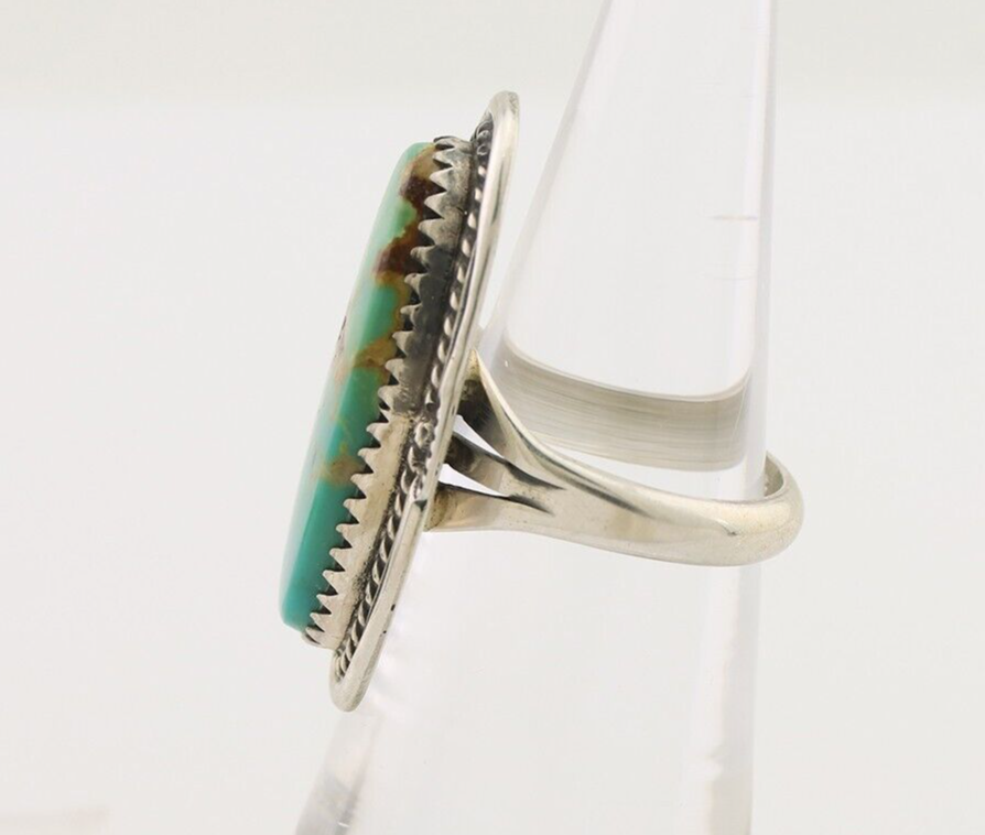 Navajo Ring 925 Silver Natural Blue Turquoise Native American Artist C.80's
