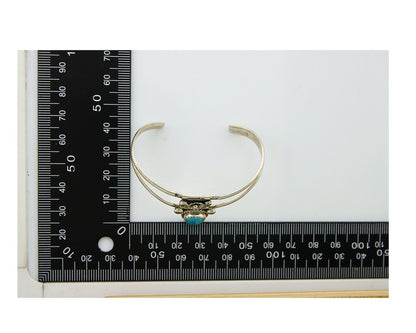 Navajo Cuff Bracelet 925 Silver Turquoise Cuff Native American Artist C.80's