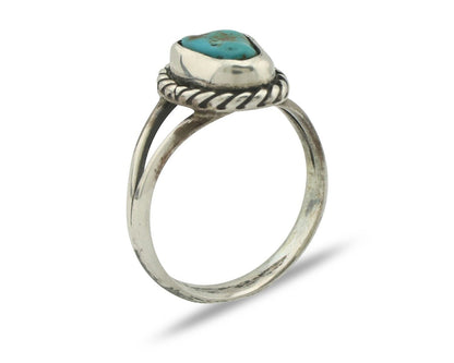 Navajo Ring .925 Silver Kingman Turquoise Native American Turquoise C.80's