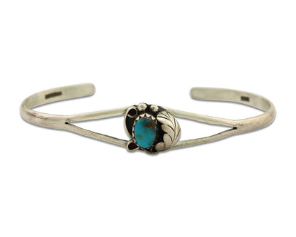 Navajo Cuff Bracelet 925 Silver Turquoise Native American Artist Handmade C.80's