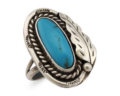 Navajo Handmade Ring 925 Silver Turquoise Artist Signed J C.80's