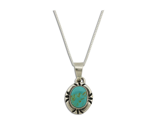 Navajo Necklace 925 Silver Arizona Turquoise Handmade Signed Gecko C.90's