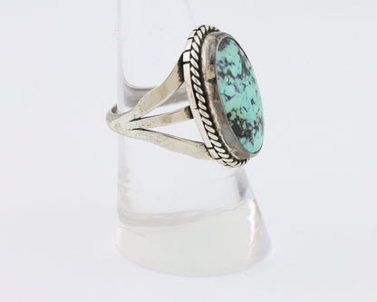 Navajo Ring 925 Silver Turquoise Native American Artist Size 7.75 C.80's