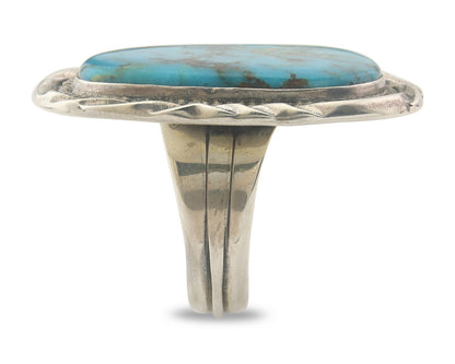 Vintage Navajo Ring 925 Sterling Authentic Turquoise Signed D Zachary Size 12