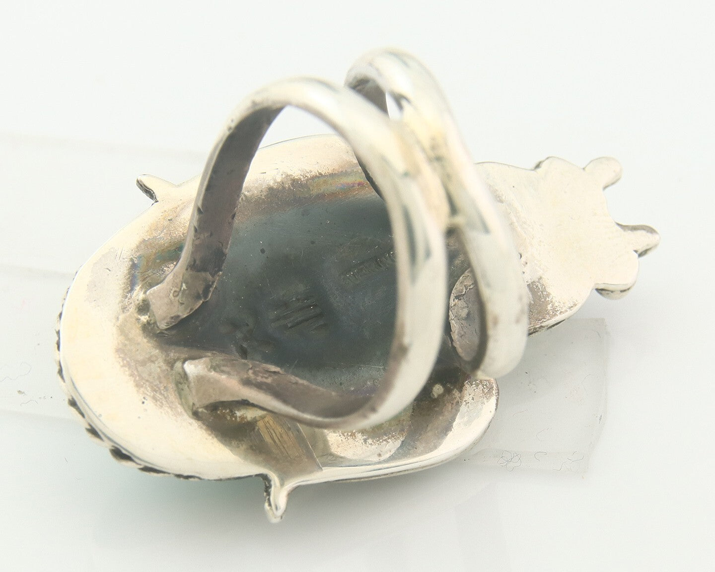 Vintage Navajo Angel Ring 925 Sterling Turquoise Artist Signed Size 8.25