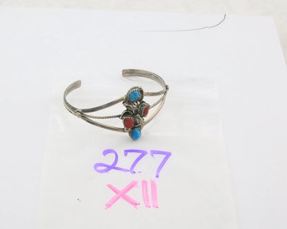 Navajo Cuff Bracelet Sterling Silver Natural Gemstone Vintage Native American