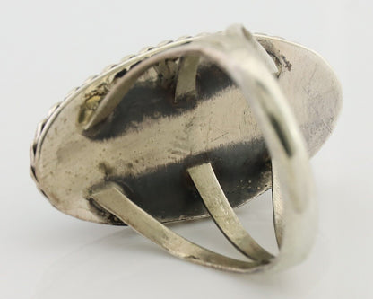 Navajo Ring 925 Silver Natural Turquoise Native American Artist C.80's