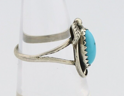 Navajo Ring 925 Silver Sleeping Beauty Turquoise Signed SkyStone Creations C80s