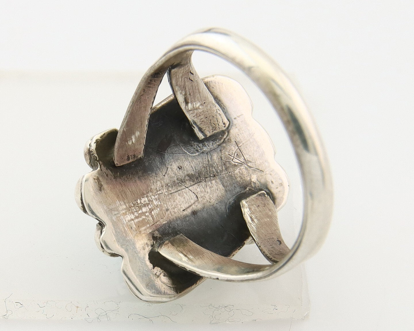 Navajo Ring 925 Sterling Natural Mined Arizona Turquoise C.80's Size 5.5