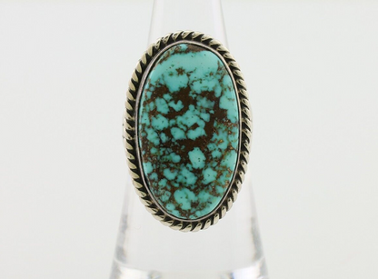 Navajo Ring 925 Silver Blue Spiderweb Turquoise Native American Artist C.80's