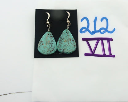 Santao Domingo Earrings Sterling Silver Turquoise Dangle Vintage Authentic