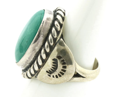 Navajo Ring .925 Silver Blue Green Southwest Turquoise Native Artist C.80's