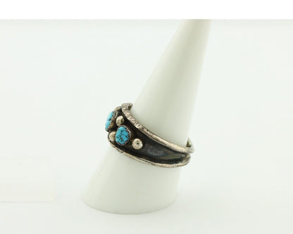 Zuni Ring .925 Silver Natural Sleeping Beauty Turquoise Signed MZR C.80's