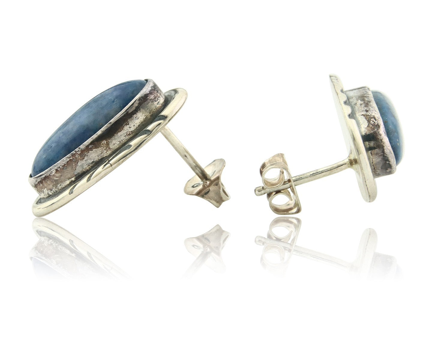 Navajo Earrings Sterling Silver Lapis Vintage Authentic