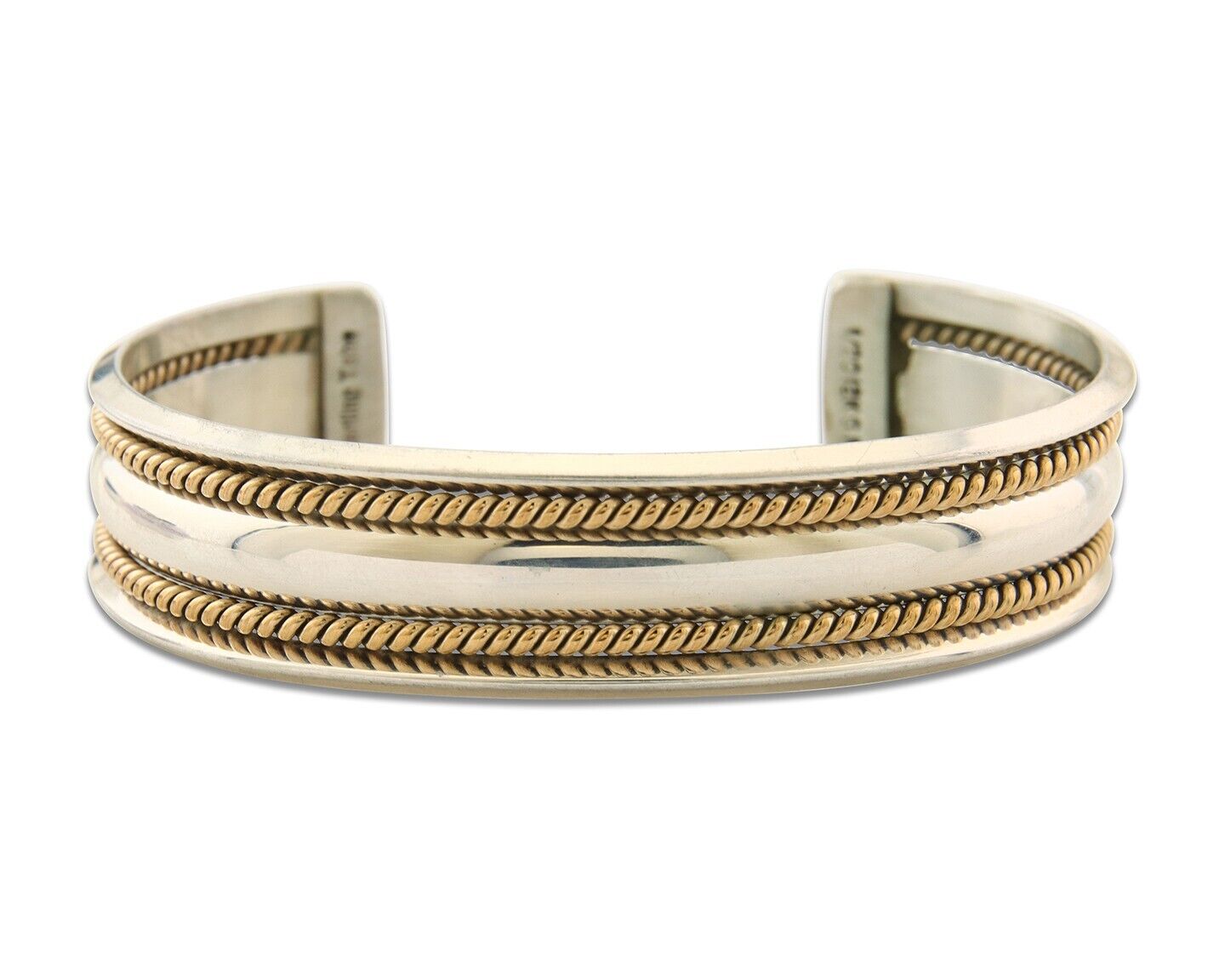Navajo Bracelet 925 Silver & 12k Yellow Gold Filled Signed TAHE C.80's