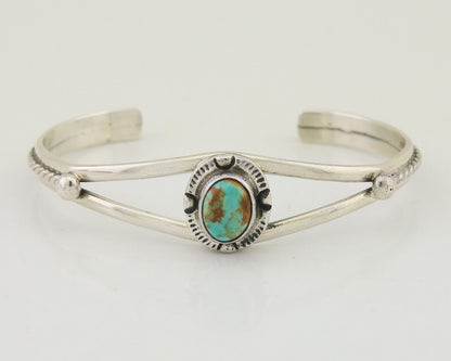 Navajo Bracelet 925 Silver Blue Turquoise Artist Signed Gecko C.80's