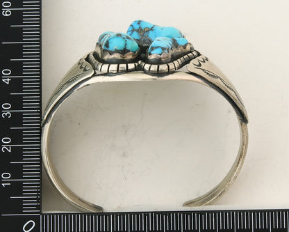 Navajo Bracelet 925 Silver Natural Bisbee Turquoise Cuff Signed Tony Guerro C80s