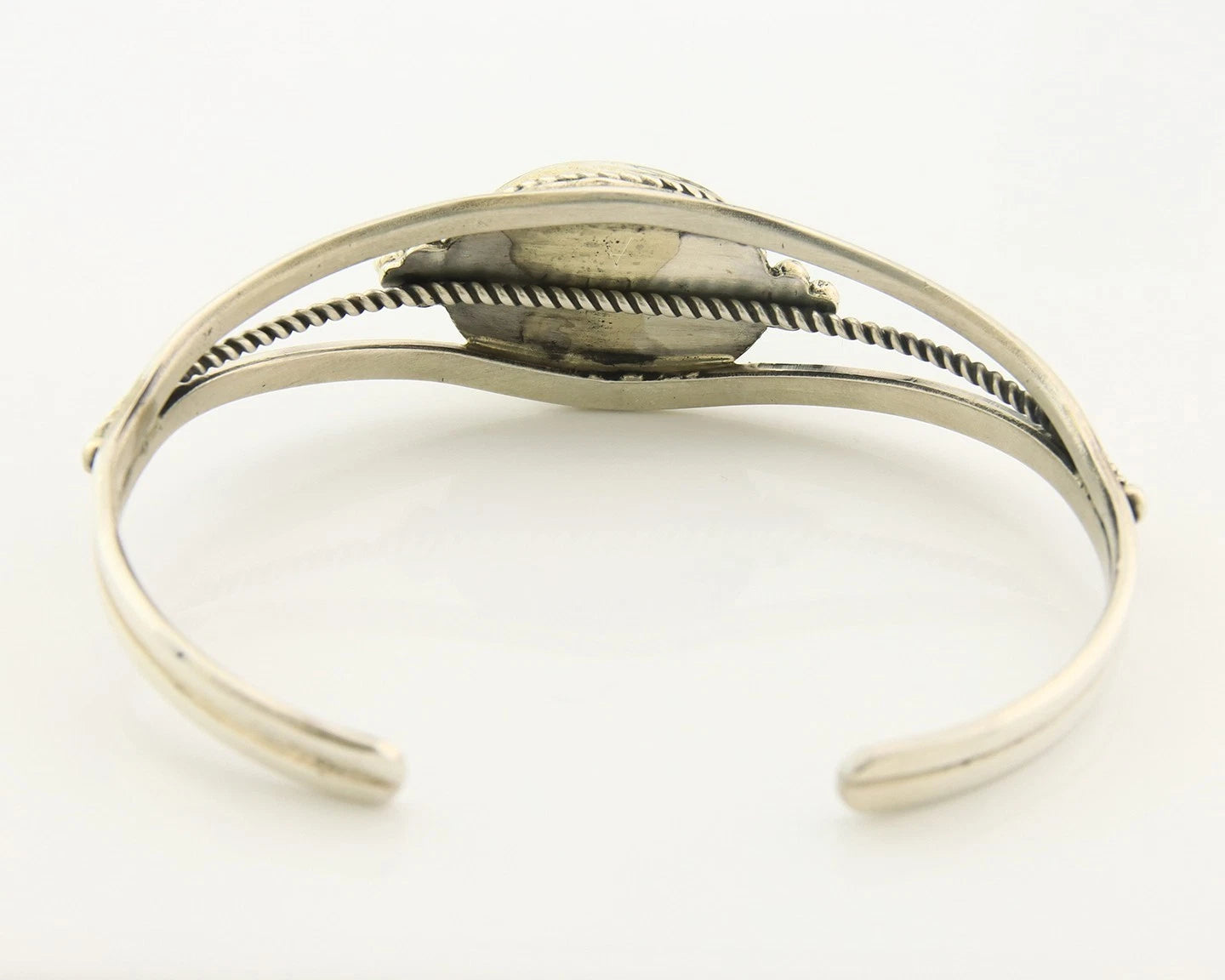Navajo Cuff Bracelet Sterling Silver Green Turquoise Vintage