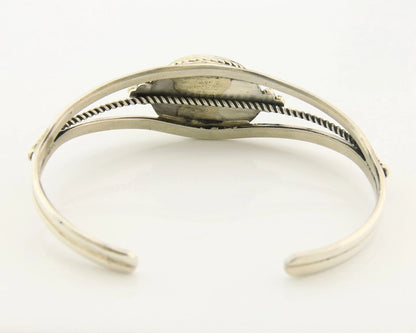 Navajo Cuff Bracelet Sterling Silver Green Turquoise Vintage