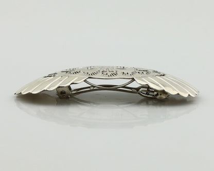 Women's Navajo Hair Clip Hand Stamped 925 Silver Artist Signed C Montoya C.80's