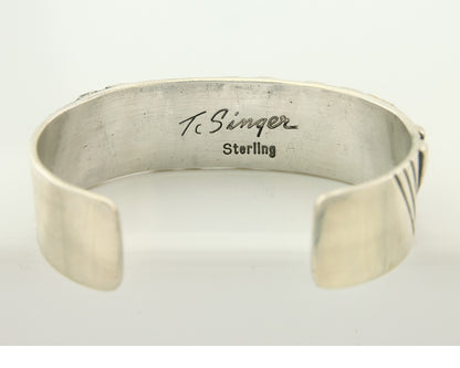 Navajo Bracelet Gold & 925 Silver Handmade 16 mm Wide Signed Thomas Singer C80s