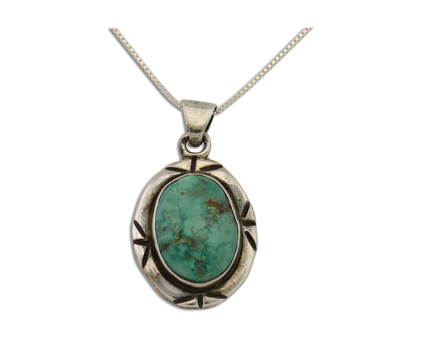Navajo Necklace 925 Silver Natural Turquoise Artist M Montoya C.80's