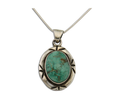 Navajo Necklace 925 Silver Natural Turquoise Artist M Montoya C.80's