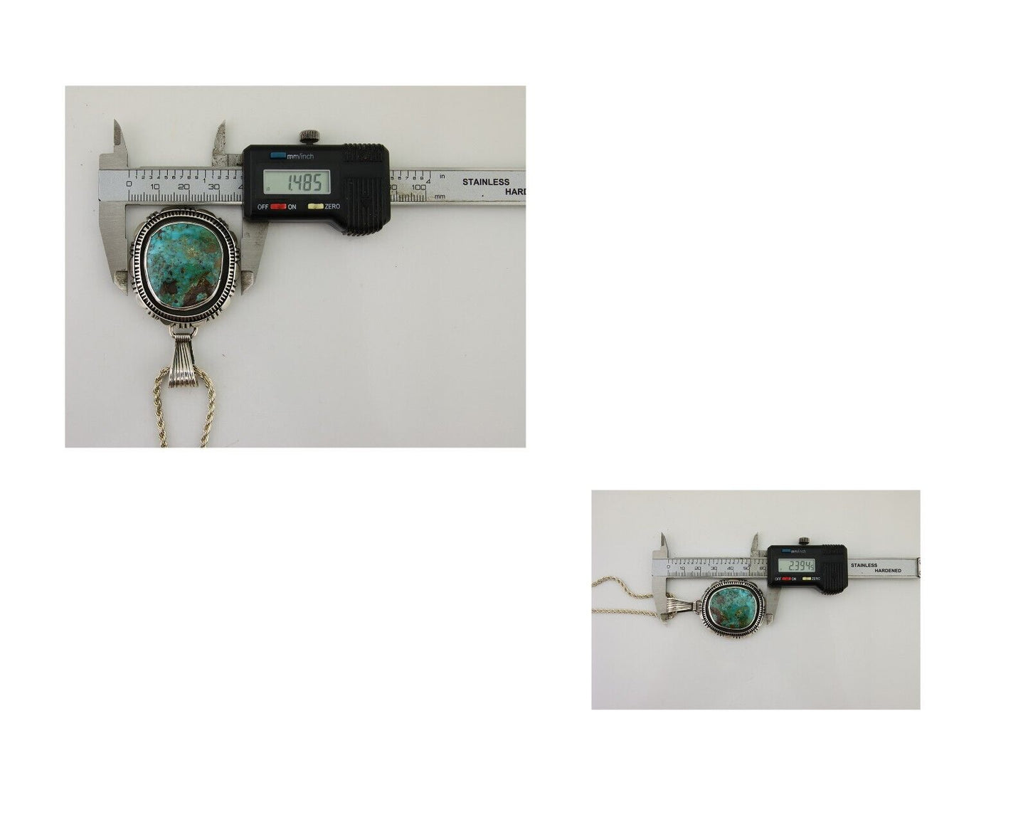 Navajo Necklace 925 Silver Natural Turquoise Artist Signed Mike Begay C.80's