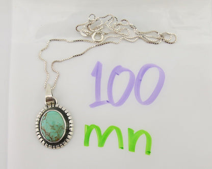 Navajo Necklace 925 Silver Natural Turquoise Native American Artist C.80's