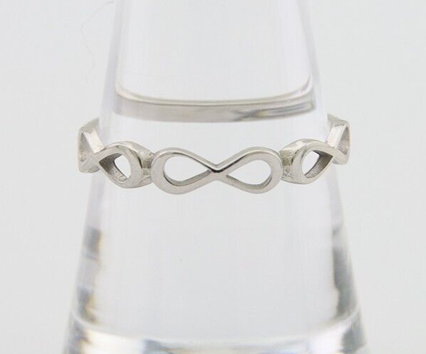 Infinity Heart Promise Ring 925 Solid Silver Size 8.25