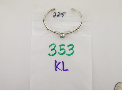 Navajo Bracelet 925 Silver Blue Turquoise Artist Signed Gecko C.80's