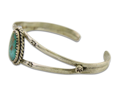 Navajo Cuff Bracelet 925 Silver Turquoise Native American Artist Handmade C.80's