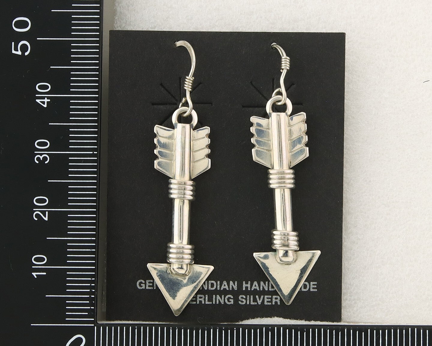Navajo Handmade Arrow Earrings 925 Silver Artist Signed M C.80's