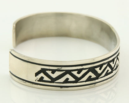 Mens's Navajo Bracelet 925 Silver Artist Signed Thomas Singer Cuff Made 1980's